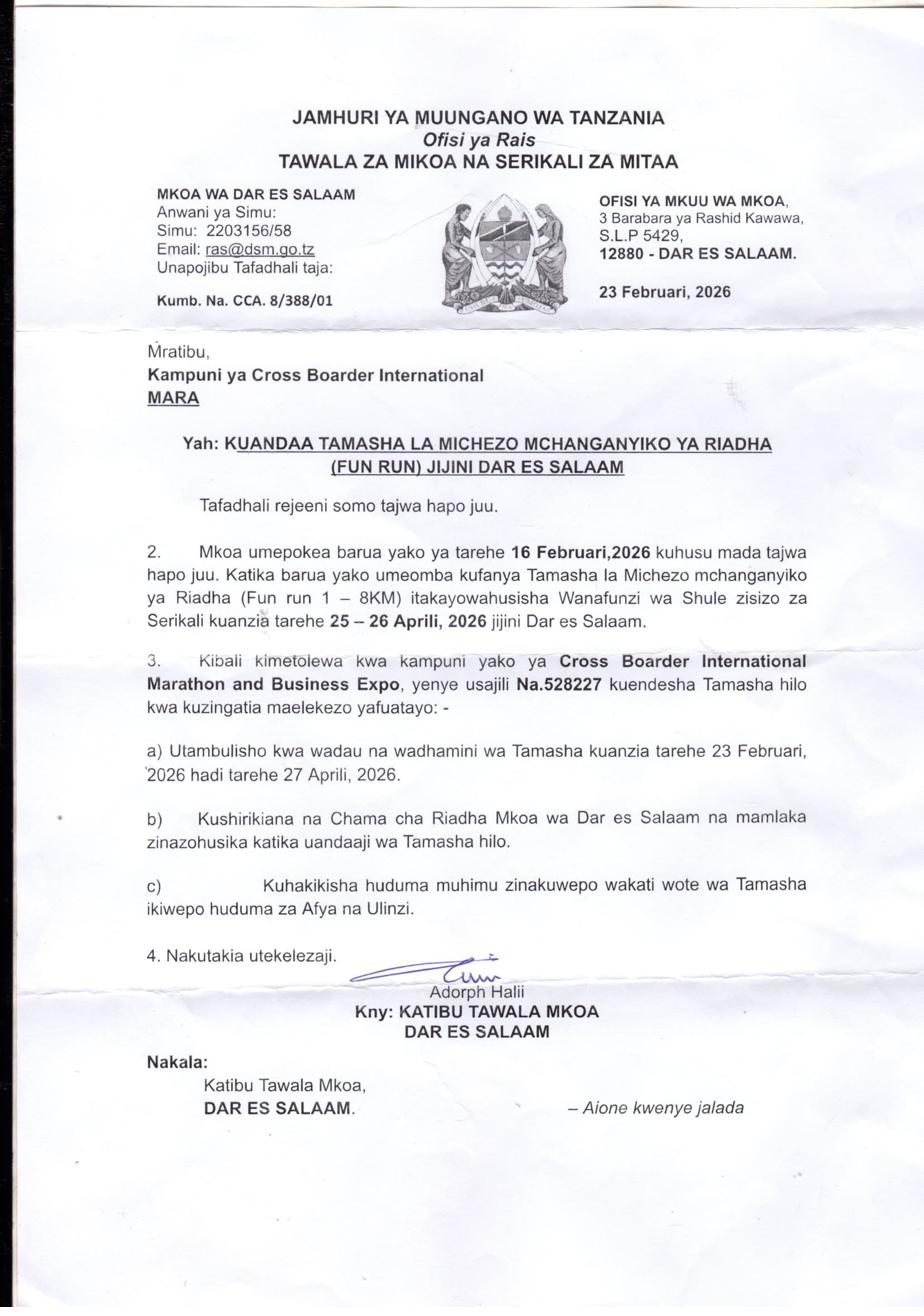 Regional Administration Permit - Dar es Salaam